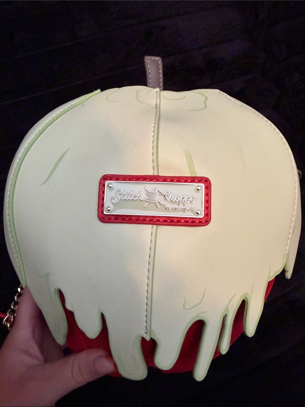 Loungefly Red Apple Crossbody Bag with Cream Drip - Picture 4 of 4